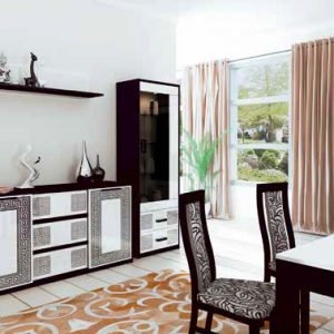 Вітальня «ВІОЛА» Глянець Білий/Чорний Мат